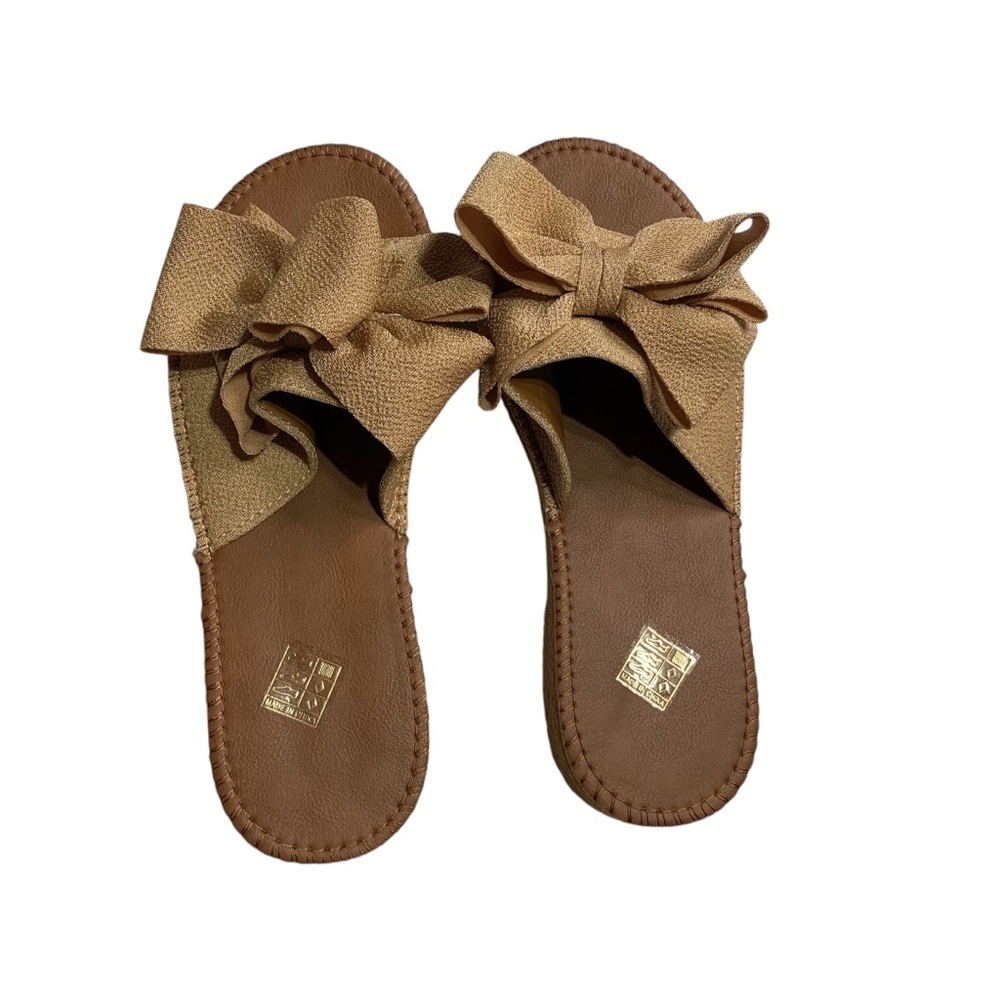 Bow Tie Front Fabric Sandals‎ Size 6